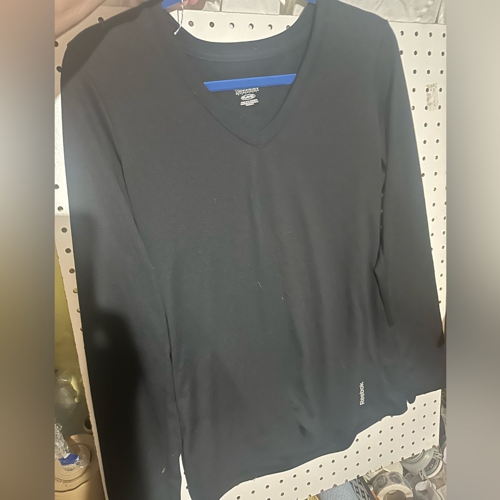 Reebok long sleeve t shirt women size large black
